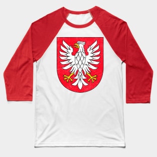 Mazovian Voivodeship / Vintage Faded Style Polish Flag Design Baseball T-Shirt